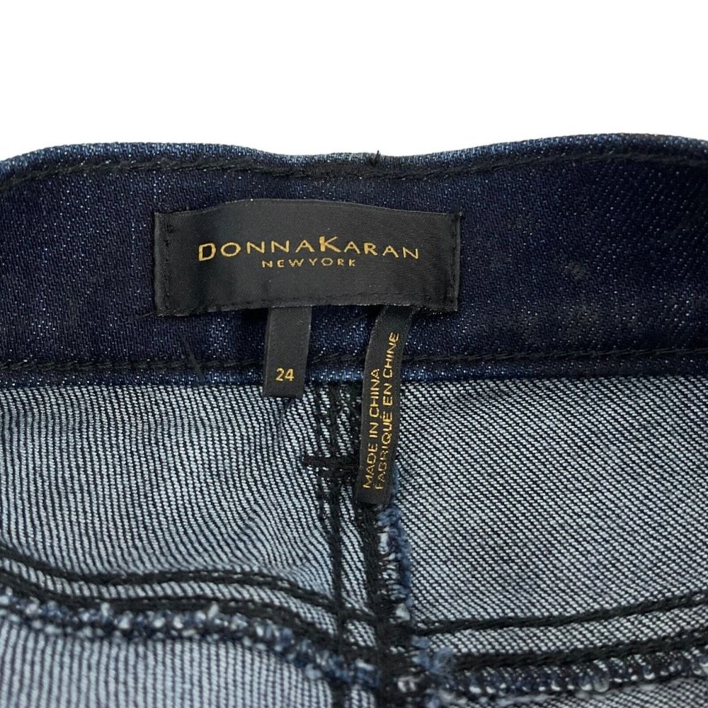 DKNY Jeans Women's Size 24 Black Skinny Mid Rise Coated Waxed Stretch $99 Nwot - Picture 7 of 14